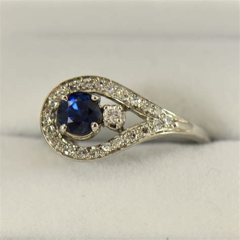 navy blue diamond ring